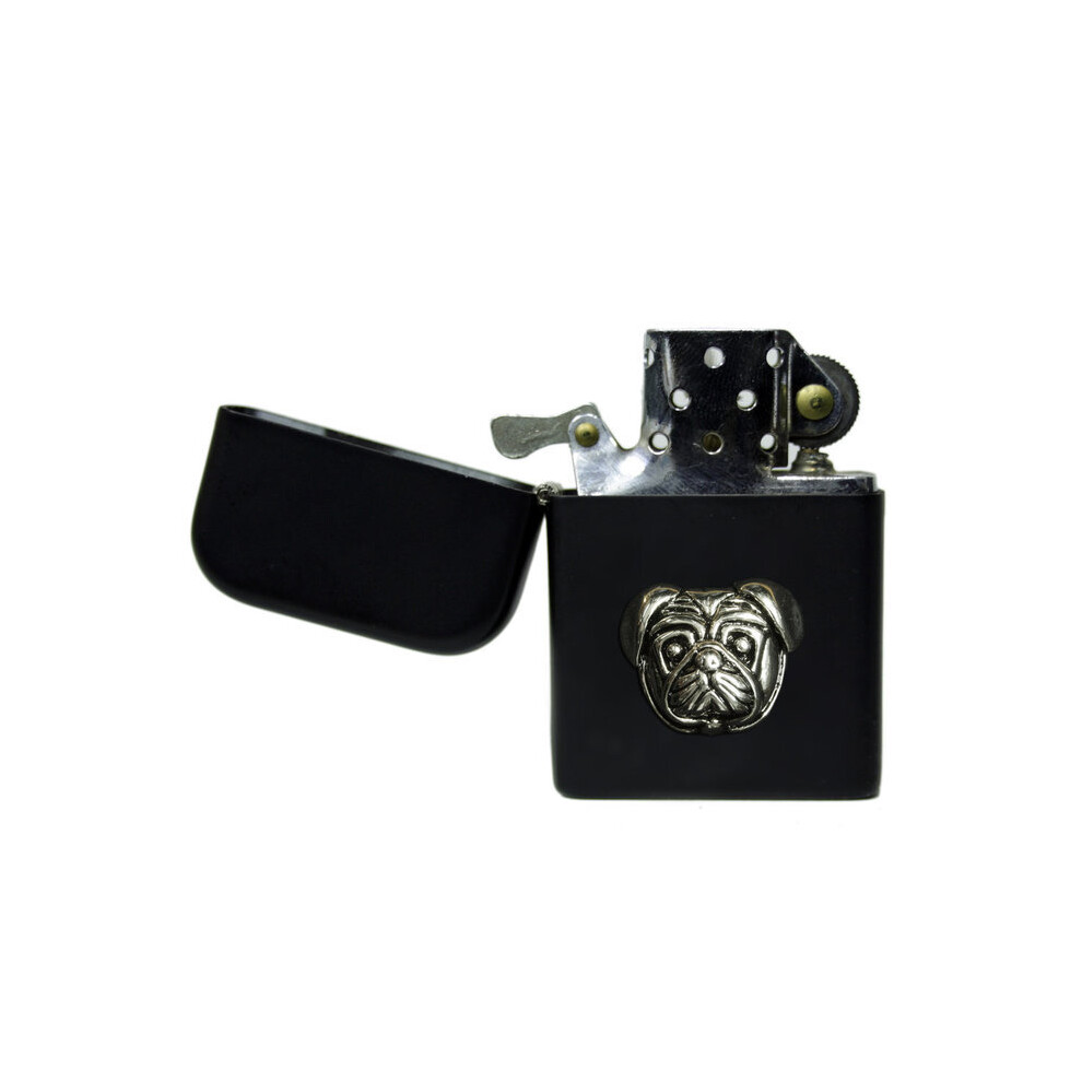 Knight Black Pug Matte Stormproof Petrol Lighter