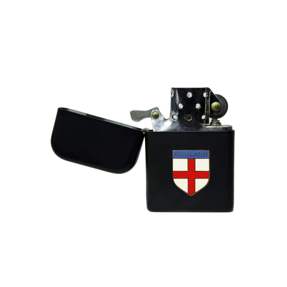 Knight Black England St George's Cross Matte Stormproof Petrol Lighter