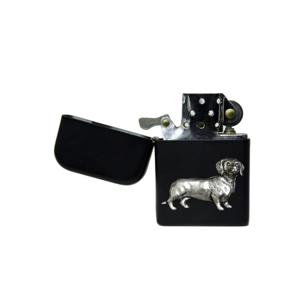 Knight Black Daschund Sausage Dog Matte Stormproof Petrol Lighter