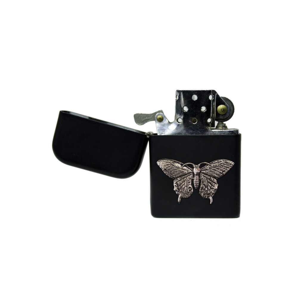 Knight Black Butterfly Matte Stormproof Petrol Lighter