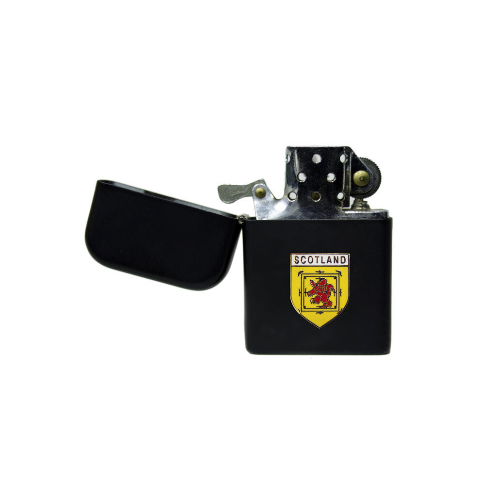 Knight Black Scotland Rampant Lion Matte Stormproof Petrol Lighter