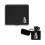 Giant panda matte black cigarette case and stormproof petrol lighter 1