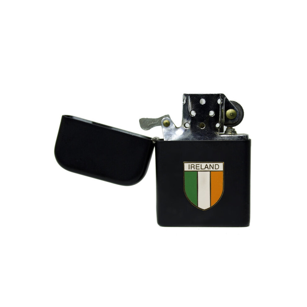 Knight Black Irish Tricolour Matte Stormproof Petrol Lighter