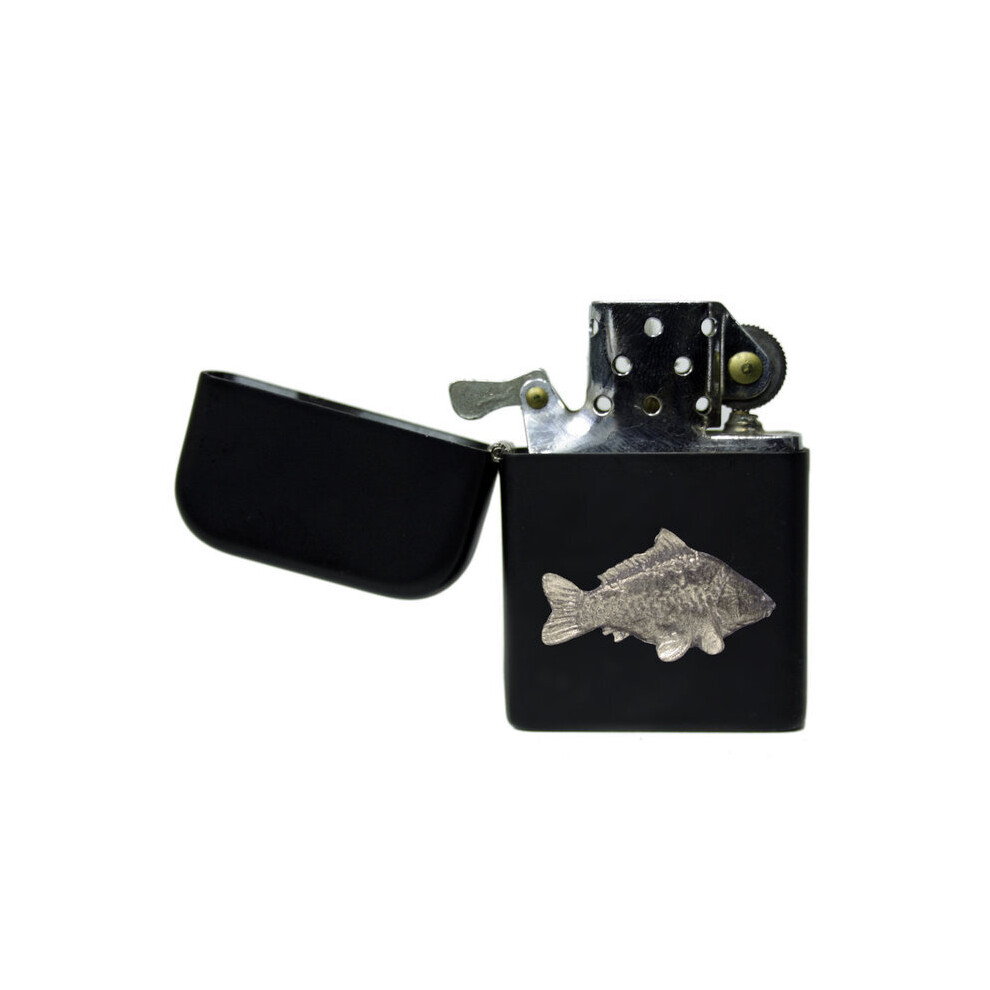 Knight Black Carp Matte Stormproof Petrol Lighter