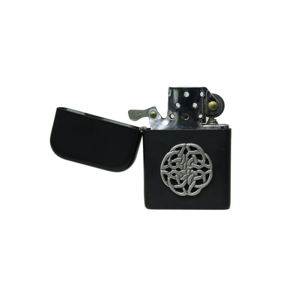 Knight Celtic Knot Matte Black Stormproof Petrol Lighter