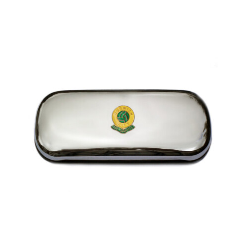 Norwich City football club polished chrome glasses case