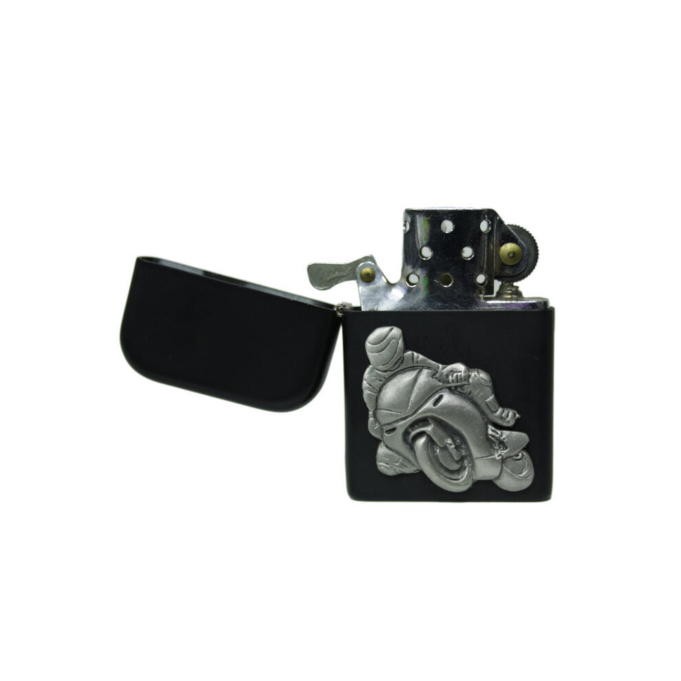 Knight Black Biker Matte Stormproof Petrol Lighter