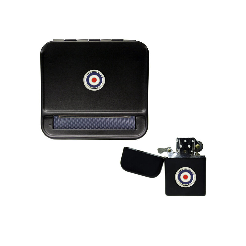Knight Raf Roundel Cigarette Rolling Machine And Stormproof Petrol Lighter