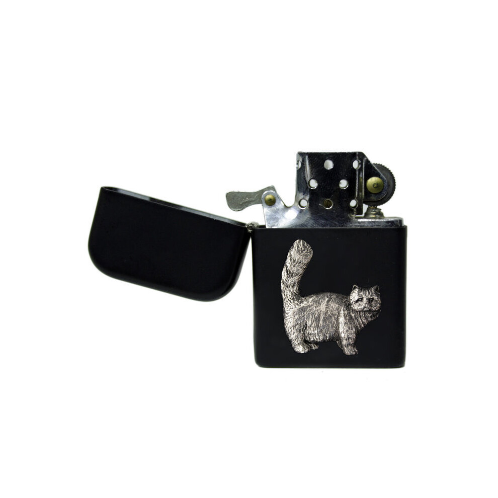Knight Black Cat Matte Stormproof Petrol Lighter