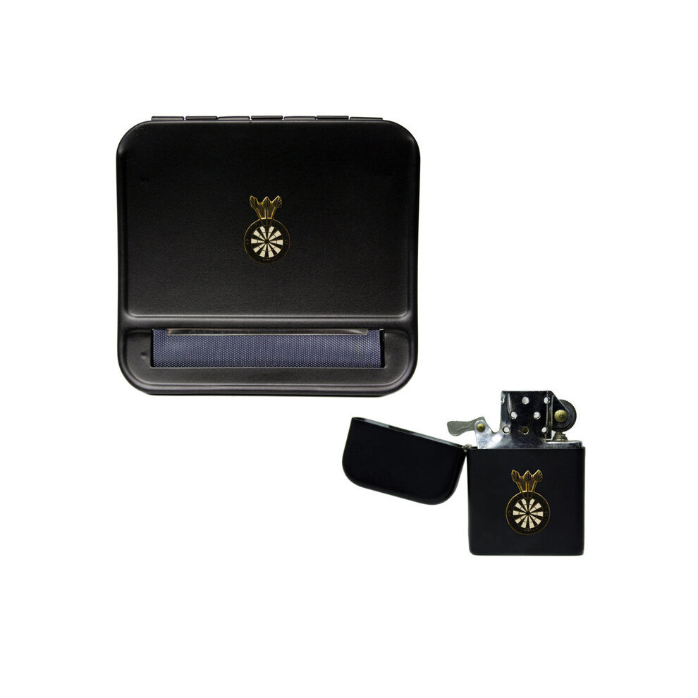 Knight Black Darts Cigarette Rolling Machine And Stormproof Petrol Lighter