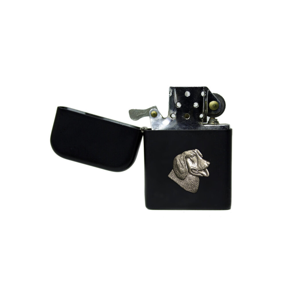 Knight Golden/Black Retriever Dog Matte Stormproof Petrol Lighter