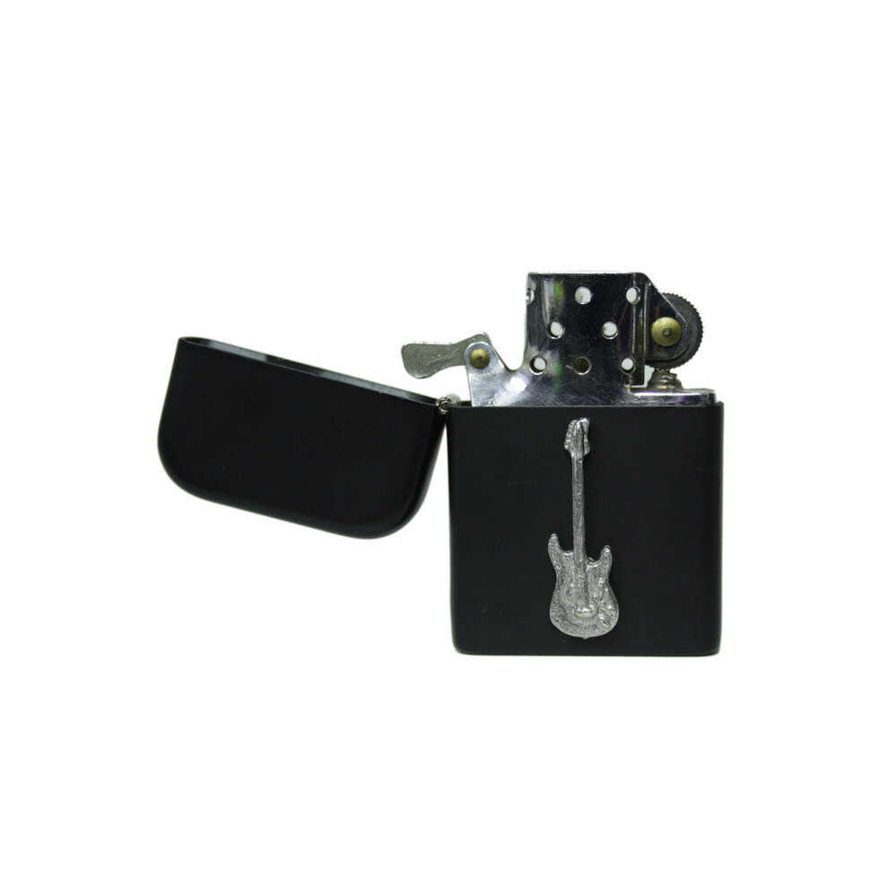 Knight Black Guitar Matte Stormproof Petrol Lighter