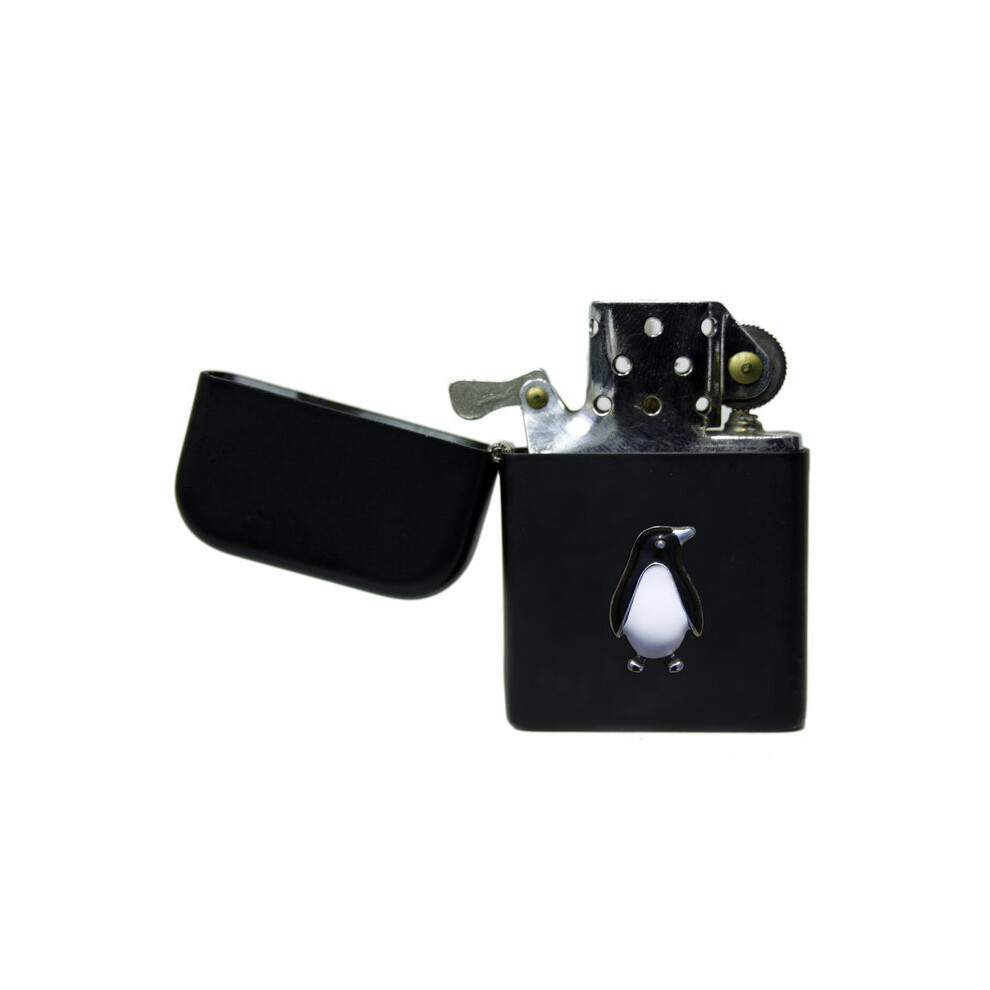 Knight Black Penguin Matte Petrol Lighter