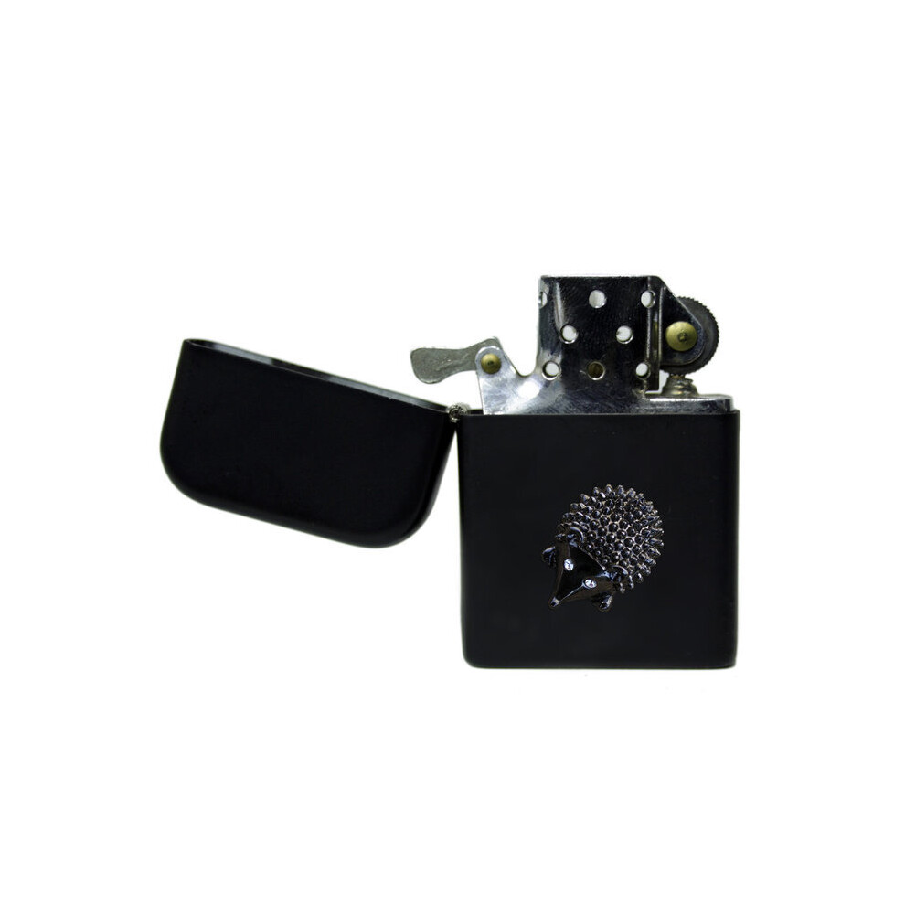 Knight Black Hedgehog Matte Petrol Lighter