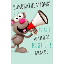 Congratulations! Yeah! Result! Bravo! Funny Congratulations Greeting Card Humour