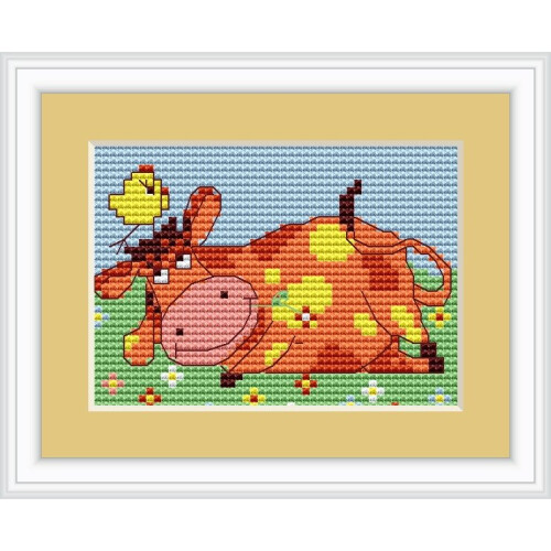 Daisy Cow Counted Cross Stitch Kit 14 Count Aida