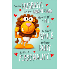 To My Husband You've Got It All Pop Up Funny Anniversary Greeting Card Humour