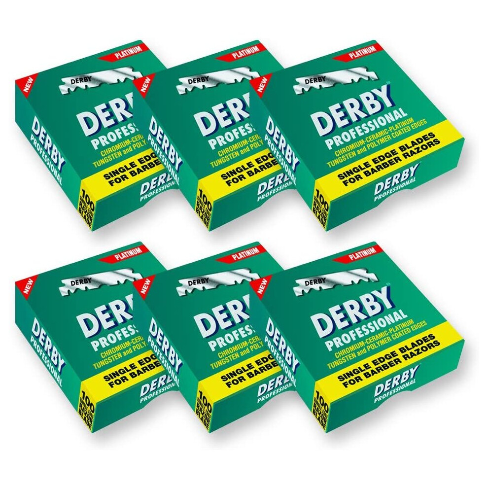 Derby Professional Single Edge Raszor Blades Set by THE SHAVE FACTORY, 600 count 