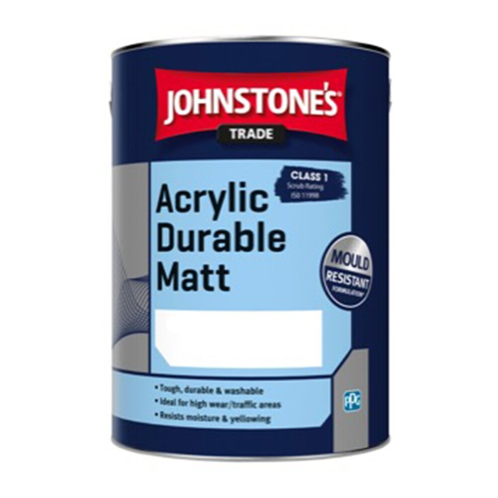Johnstones Trade Acrylic Durable Matt Emulsion Paint 5L Magnolia 5010426695846