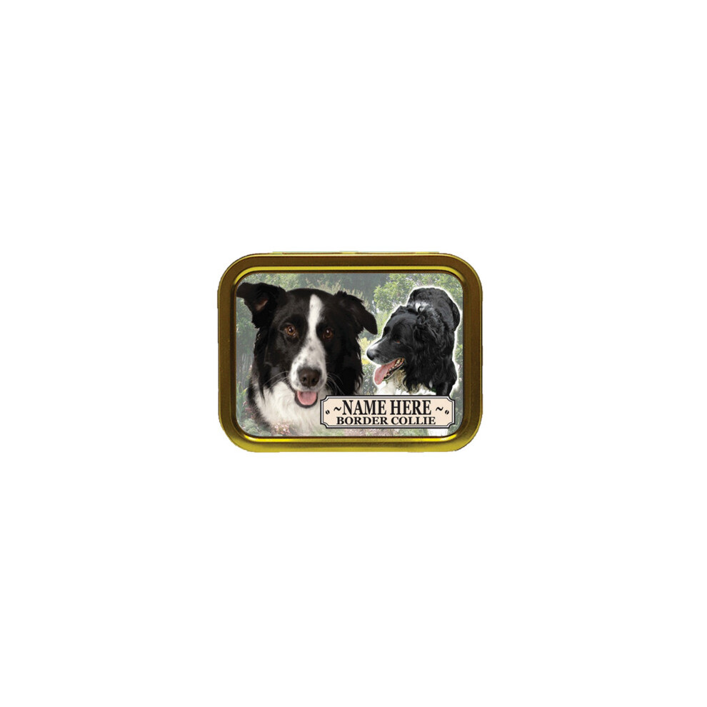 Personalised Gift Products Personalised Border Collie Dog Breed Tobacco Tin Gift & Smoking Products