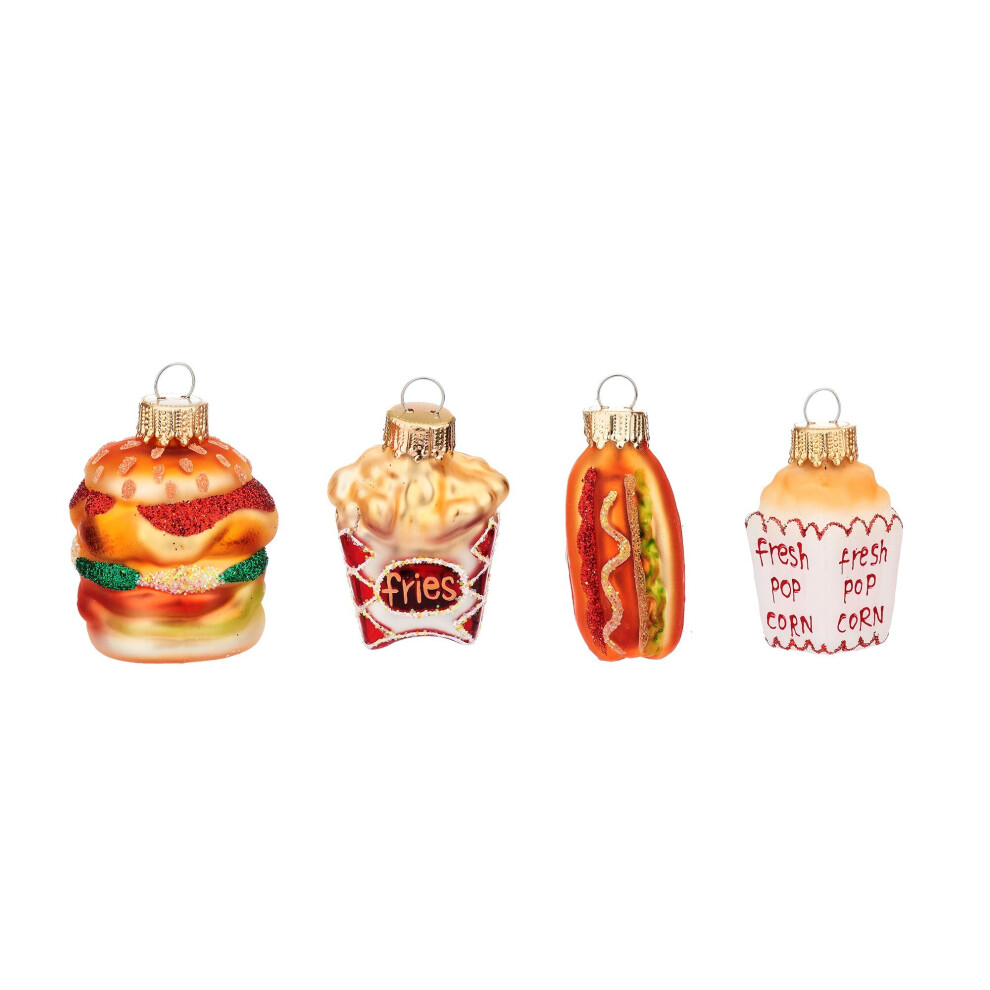 Sass & Belle (Set Of 4) Fun Fast Food Shaped Baubles