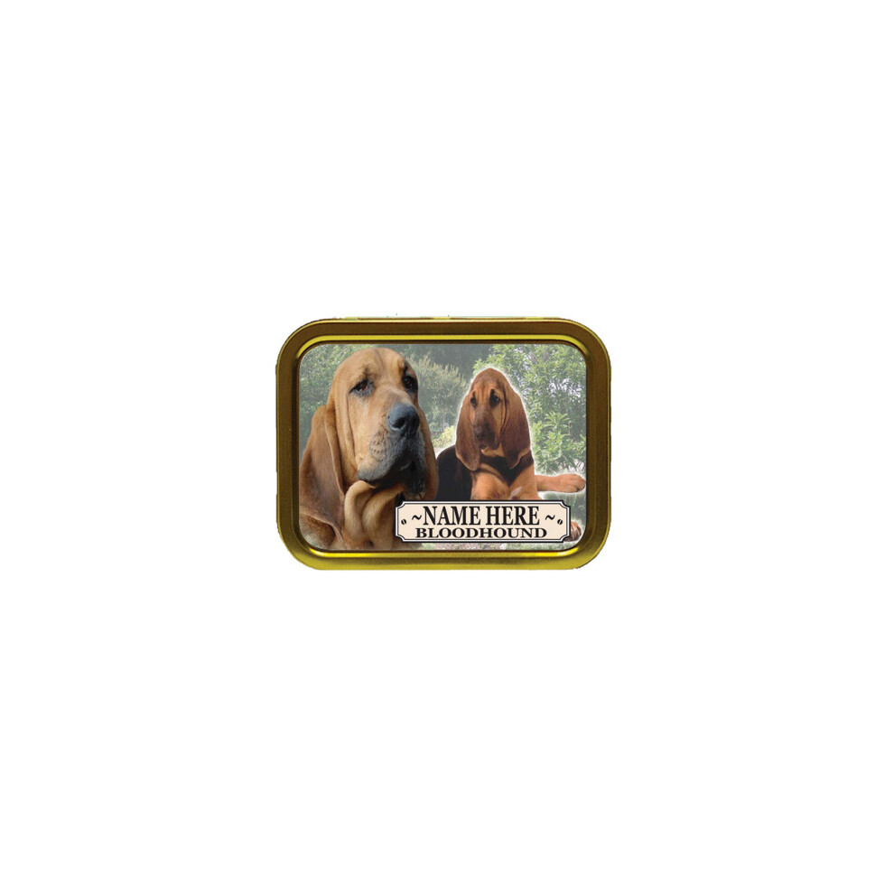 Personalised Gift Products Personalised Bloodhound Dog Breed Tobacco Tin Gift & Smoking Products