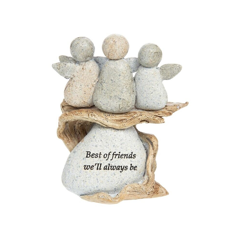 Pebble Art Angel Best Friends Ornament