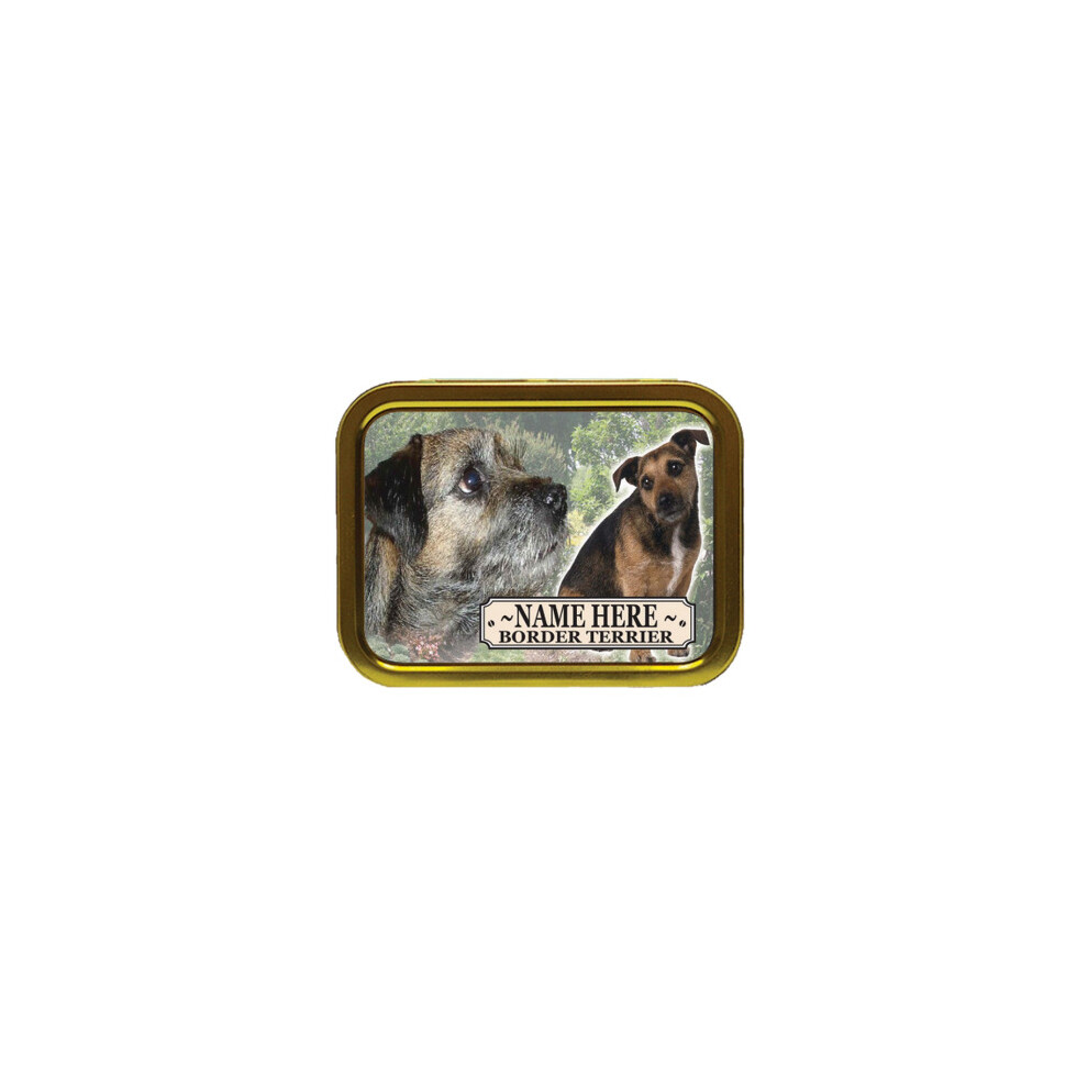Personalised Gift Products Personalised Border Terrier Dog Breed Tobacco Tin Gift & Smoking Products