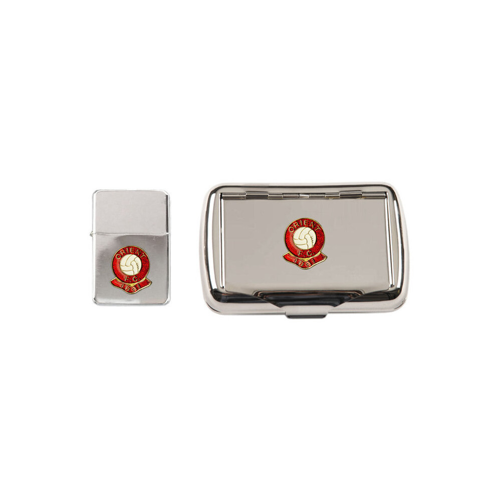 Knight Leyton Orient Football Club Polished Chrome Tobacco Tin And Stormproof Petrol Lighter