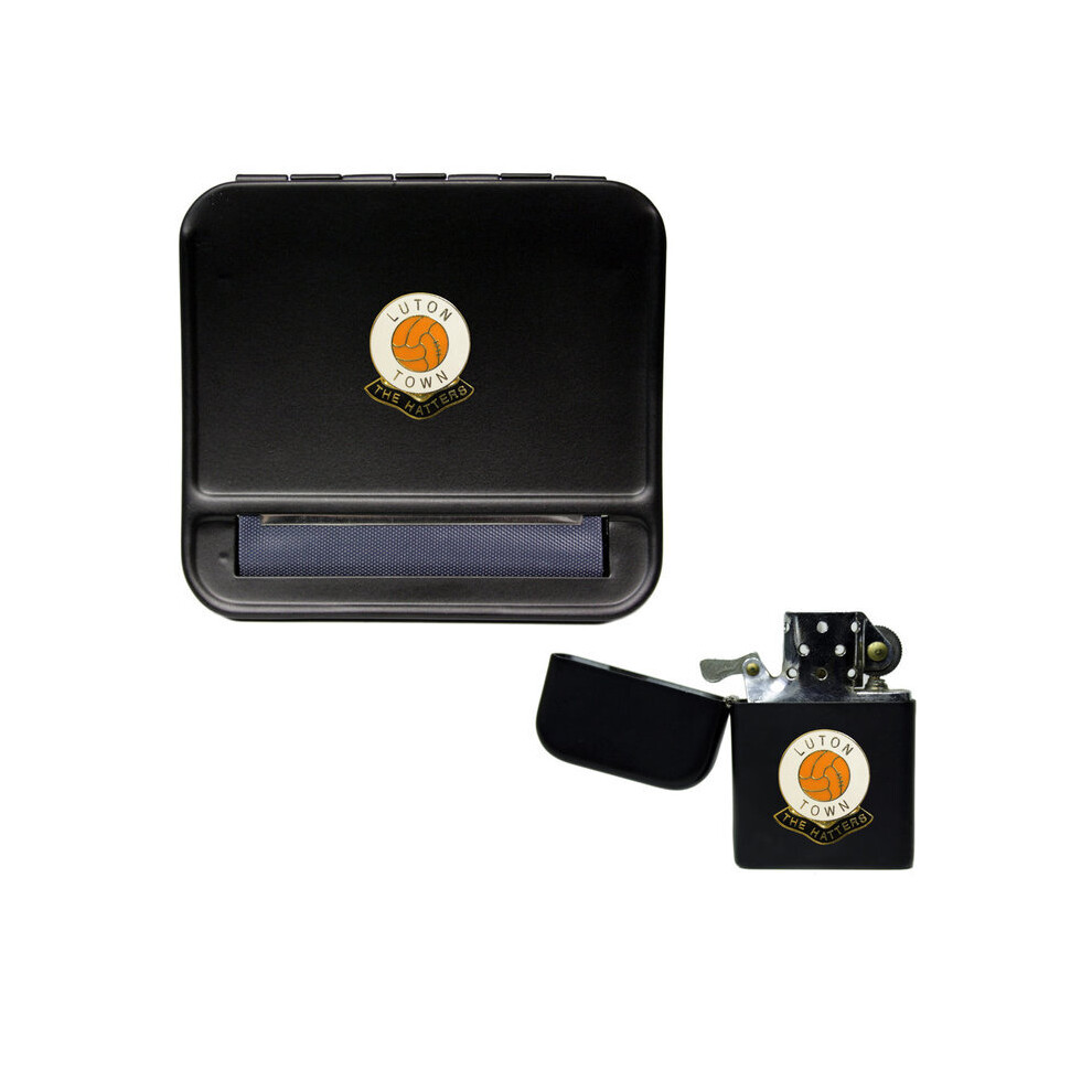 Knight Black Luton Town Football Club Cigarette Rolling Machine And Storproof Petrol Lighter