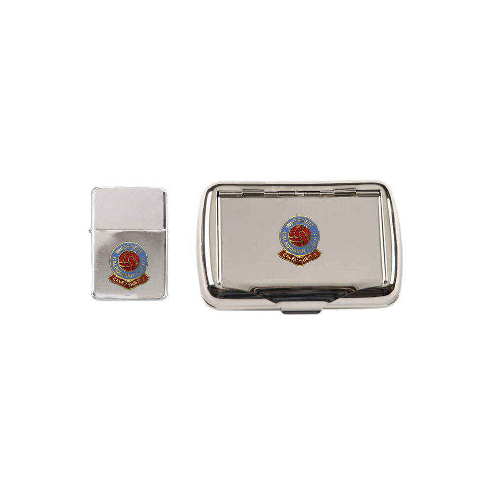Knight Inverness Caledonian Thistle Football Club Polished Chrome Tobacco Tin And Stormproof Petrol Lighter