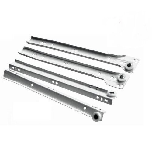 (450mm) Metal roller - drawer runners Tecno - white