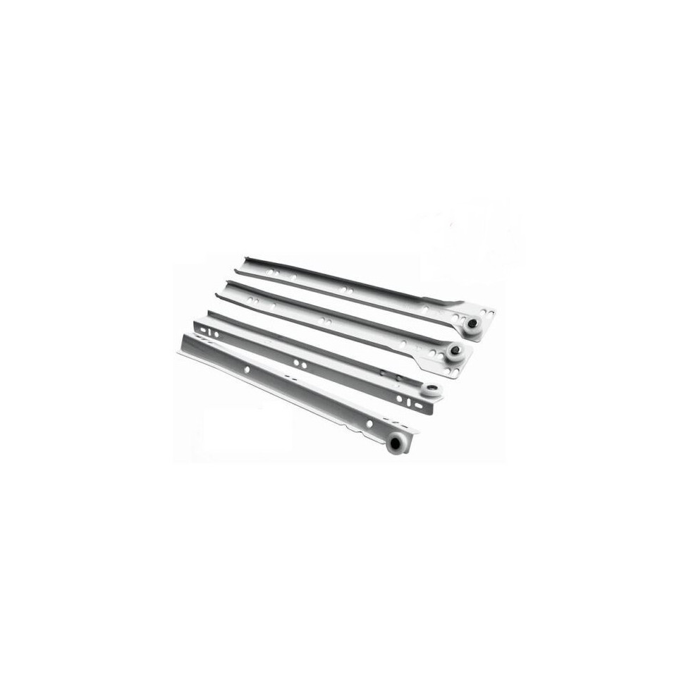 (550Mm) Metal Roller - Drawer Runners Tecno - White 5056369502896