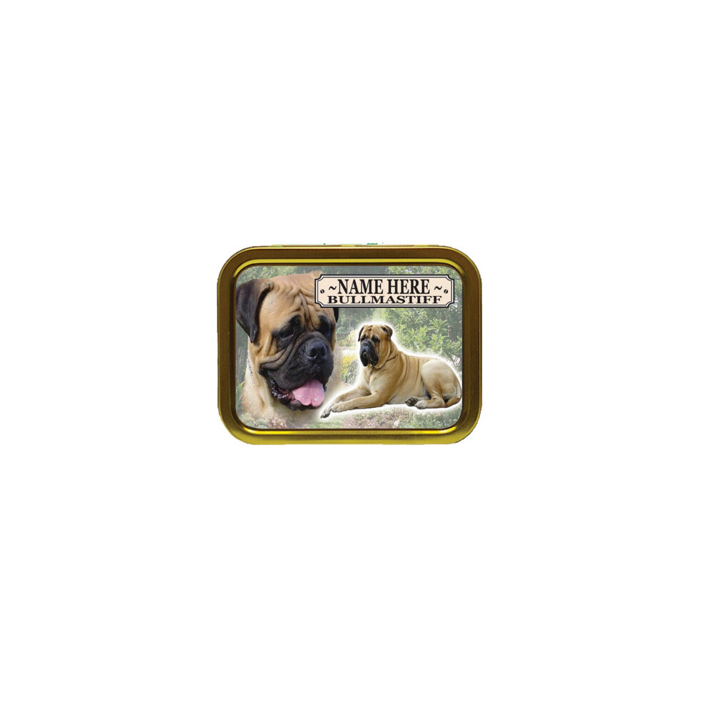 Personalised Gift Products Personalised Bullmastiff Dog Breed Tobacco Tin Gift & Smoking Products