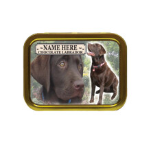 Personalised Chocolate Labrador Dog Breed Tobacco Tin Gift & Smoking Products