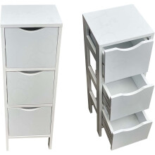 bathroom Storage Unit bedroom Free standing 3 Drawers Cabinet White