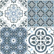 Peel & Stick Vinyl Floor Tiles 10pcs Per Pack Marble Moroccan Floral Patterns Available Self Adhesive - MYRIAD FP2951