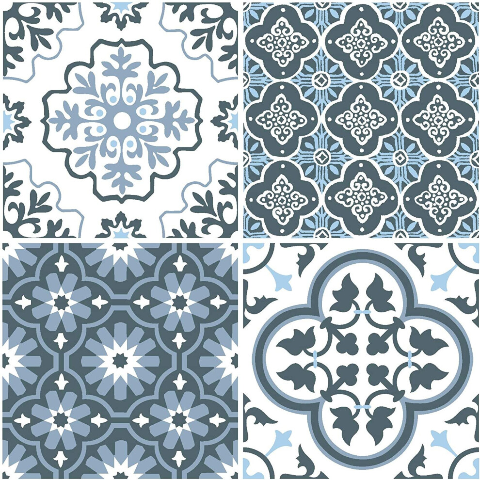 Peel & Stick Vinyl Floor Tiles 10pcs Per Pack Marble Moroccan Floral Patterns Available Self Adhesive - MYRIAD FP2951