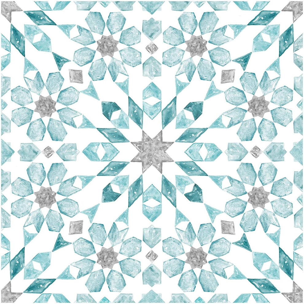 Peel & Stick Vinyl Floor Tiles 10pcs Per Pack Marble Moroccan Floral Pattern Floor Pops - 21 Styles Sticky Back - Self Adhesive RADIANCE FP2949