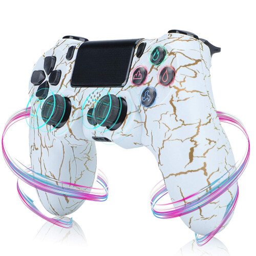 ALLBIZ High Sensitivity Wireless Game Controller for PS4 / PC with Dual Vibrate and Audio Function, LED Indicator - Burst Texture