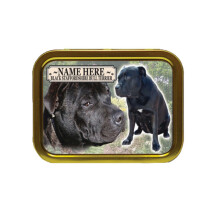 Personalised Black Staffordshire Bull Terrier Dog Breed Tobacco Tin Gift & Smoking Products
