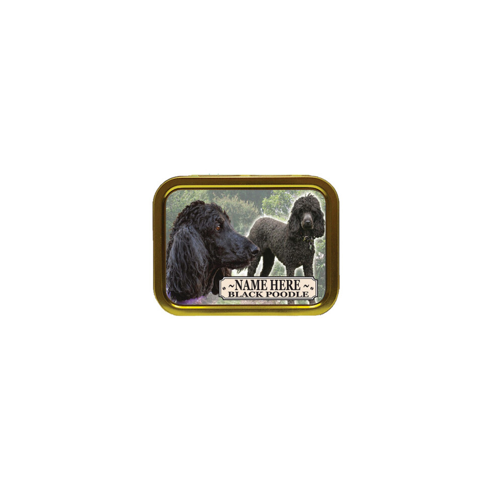Personalised Gift Products Black Personalised Poodle Dog Breed Tobacco Tin Gift & Smoking Products