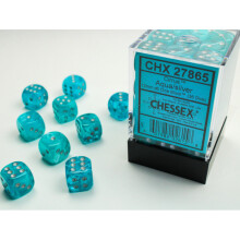 Chessex 12mm D6 Dice Block: Cirrus Aqua/silver