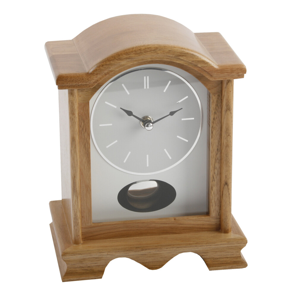 Widdop And Co. Wooden Oak Pendulum Mantel Clock