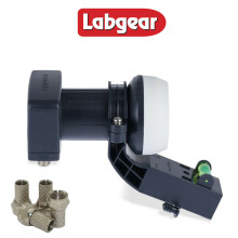 (MK4 TWIN LNB + 4 F PLUGS) GENUINE MK4 TWIN LNB 2 WAY DIGITAL UNIVERSAL SATELLITE LMB FOR SKY+ HD FREESAT