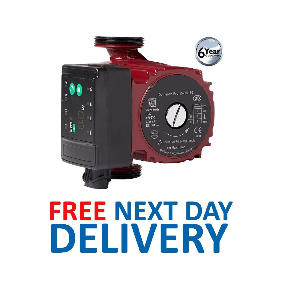 Brittherm Heating Circulating Pump 15-60/130 1½" (Replaces Grundfos UPS2) 6 Year Warranty