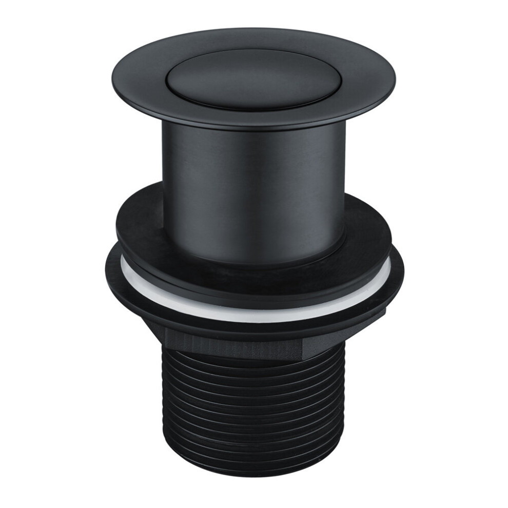 Basin/Sink Waste Unslotted Black Clicker Plug Modern High Quality 5060651450277