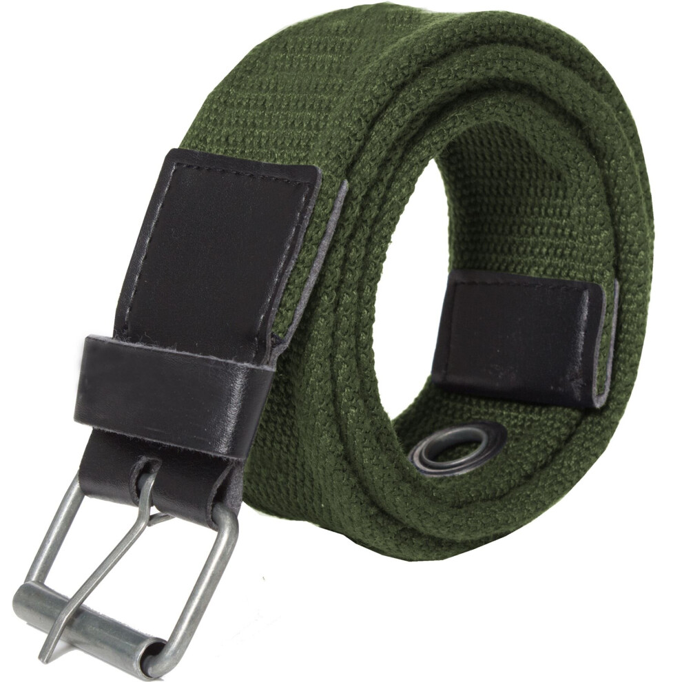 (Green, 2XL) Kruze Mens Designer Canvas Belt For Jeans Big Tall King Sizes