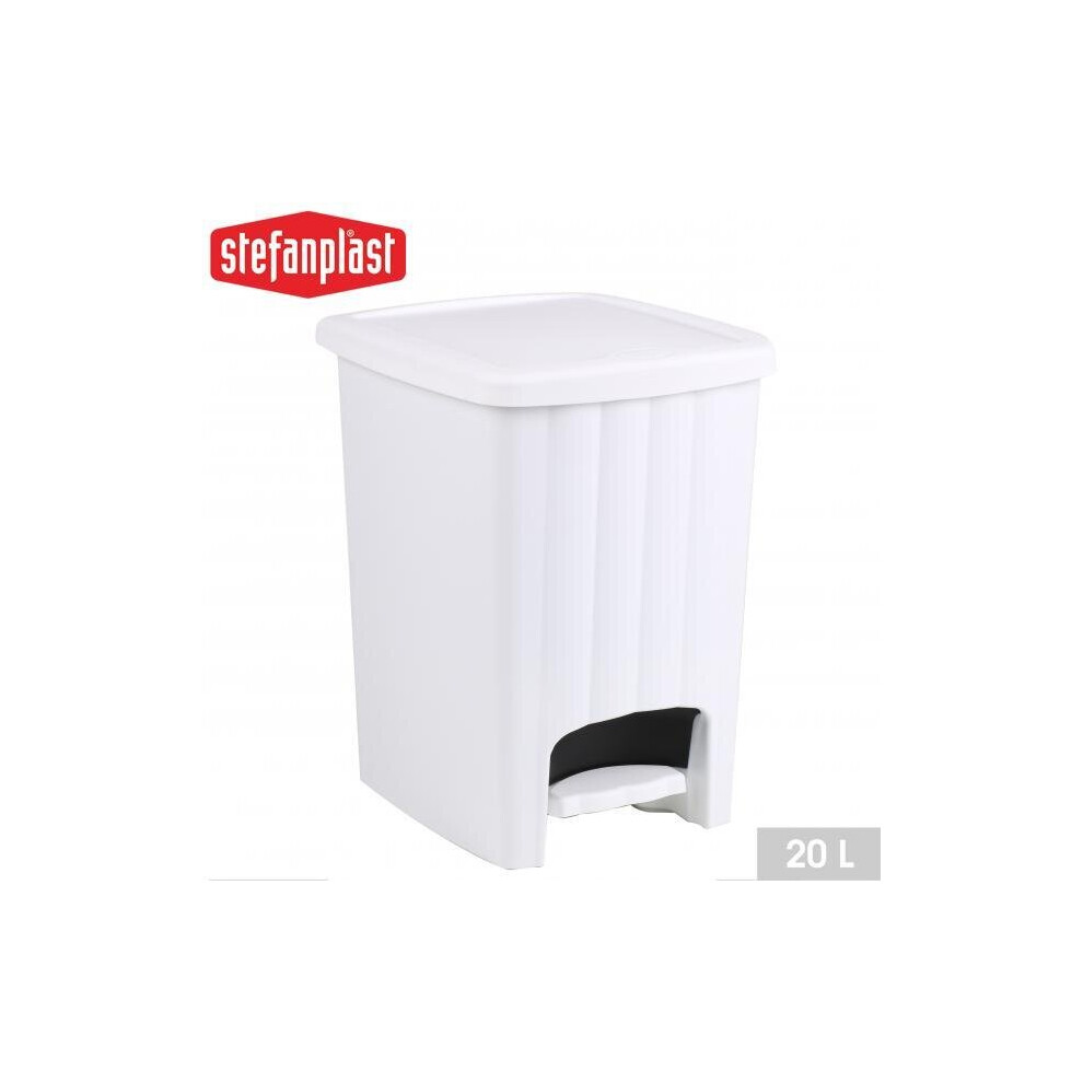 Square Home Kitchen Pedal Bin 20L White