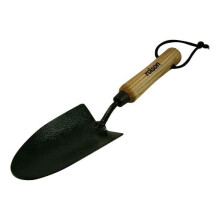 Rolson HD Carbon Steel Hand Trowel - Durable Wood-Handled Garden Tool with Green Blade for Digging & Cultivating